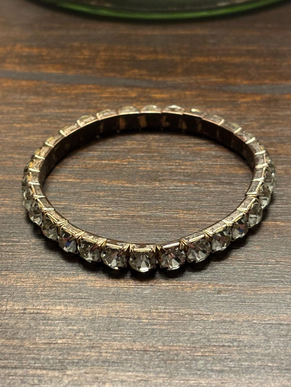 vintage style gold-toned faux rhinestone bracelet